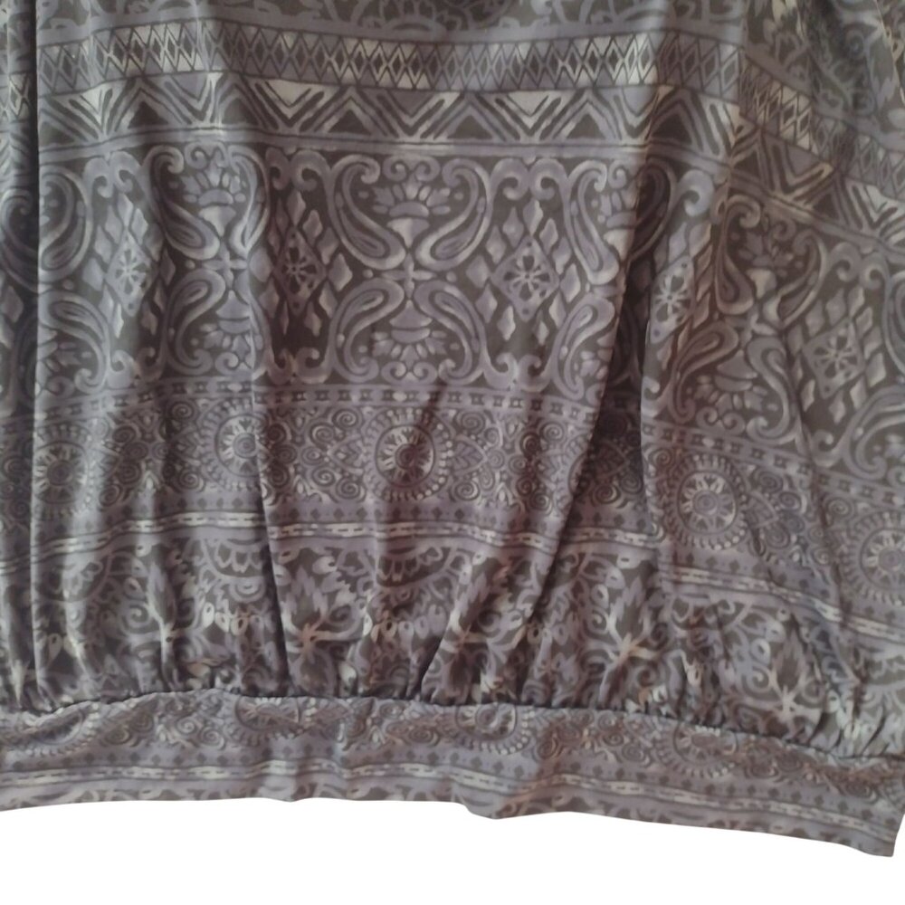 Lands End Tankini Top 12 NEW UPF 50 Relaxed Fit Gray Print Swimwear w Coverage - Picture 4 of 9